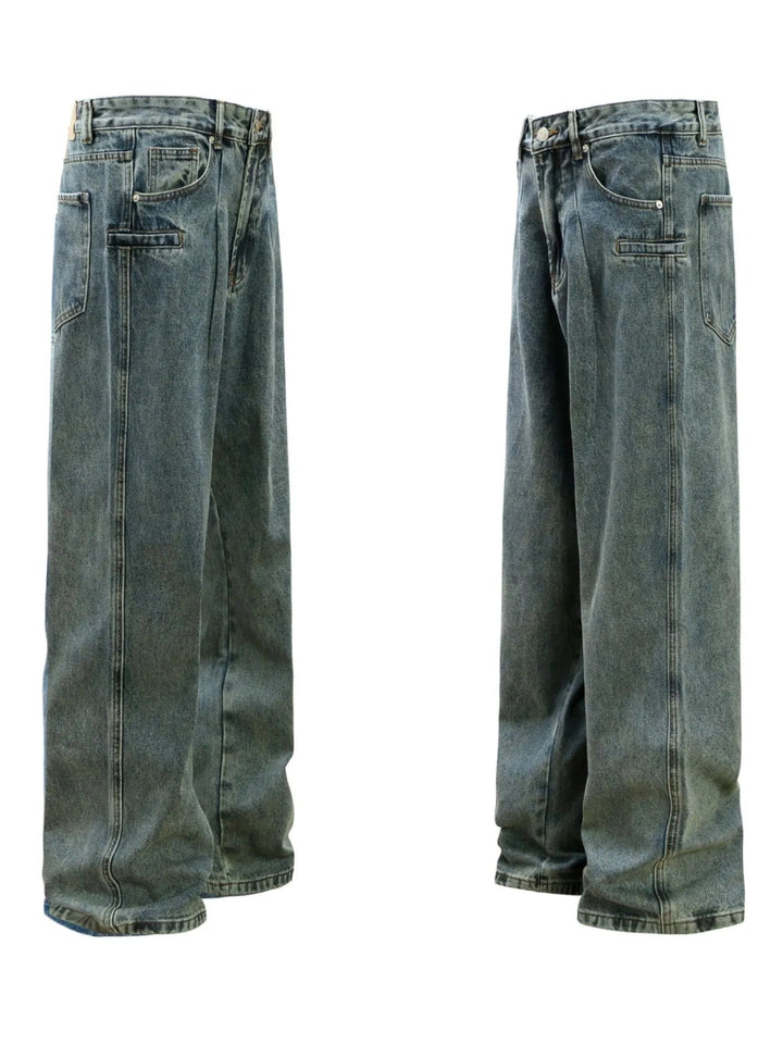 Men's Washed Wide Leg Jeans - Denim Blue - S - e9251b66 - b06e - 4fb9 - b907 - d7f6329ee3b3 - Max - Origin - Tatoo Tee