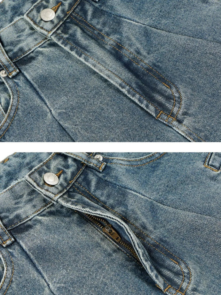 Men's Washed Wide Leg Jeans - Denim Blue - S - aadca6d4 - a97e - 4656 - aecf - e3c322f0a8c9 - Max - Origin - Tatoo Tee