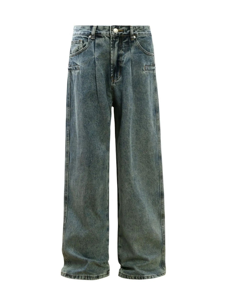 Men's Washed Wide Leg Jeans - Denim Blue - S - 89d6371458cc4c4889a51e920ed95121 - Max - Origin - Tatoo Tee