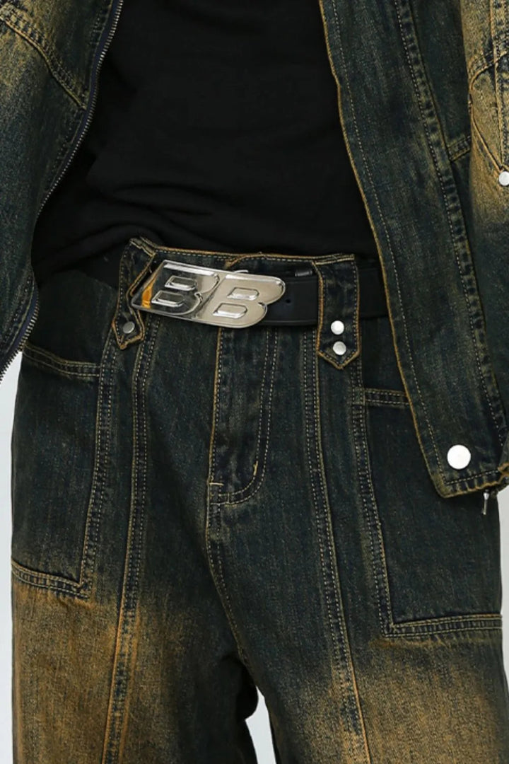 Men's Wide Leg Bootcut Jeans - Dark - M - 2c3a8c49 - af9b - 4ee6 - 916c - 4589a12679be - Max - Tatoo Tee