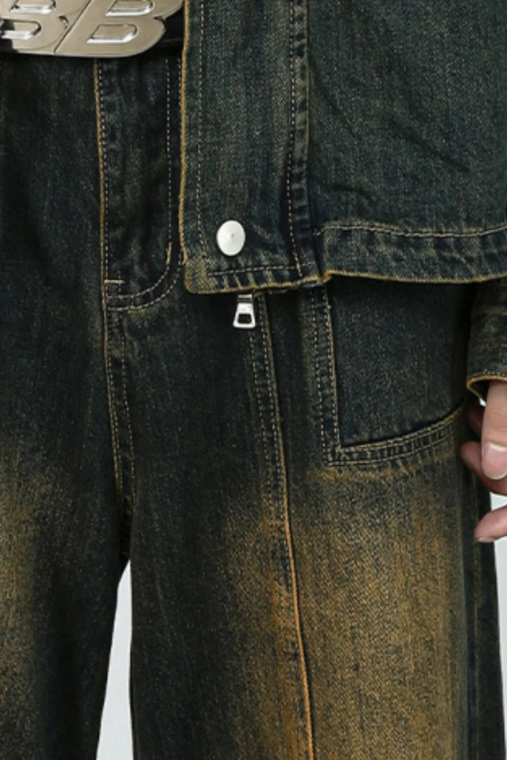 Men's Wide Leg Bootcut Jeans - Dark - M - 03649940 - 6aa2 - 42cc - b41b - 8b6ff5293b37 - Max - Tatoo Tee