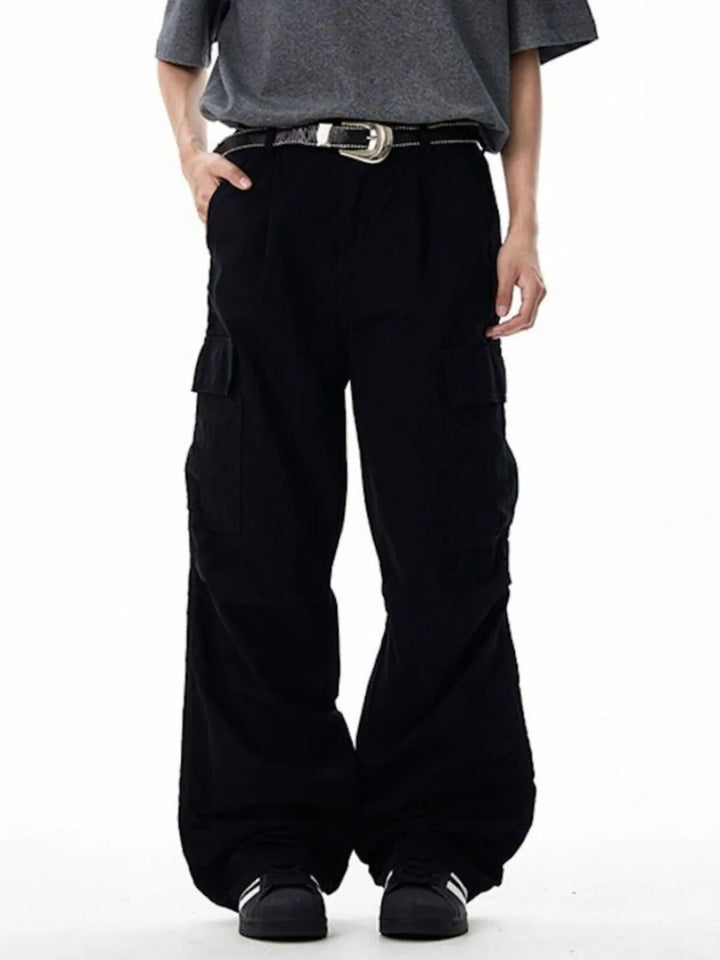 Men's Wide Leg Cargo Pants - Black - S - 542645cf - 2b83 - 484c - a441 - 7ca487d39ba8 - Max - Origin - Tatoo Tee