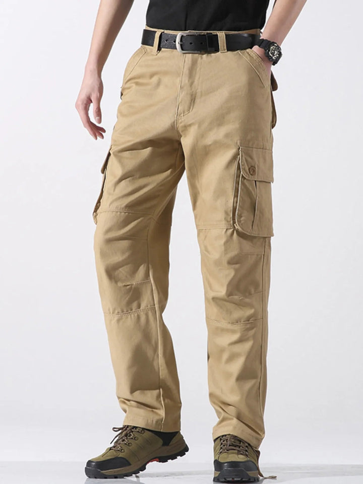 Men's Wide Leg Cargo Pants - Khaki - 29 - 3894b1f2582e419999fa1c4d6173972d - Max - Origin - Tatoo Tee