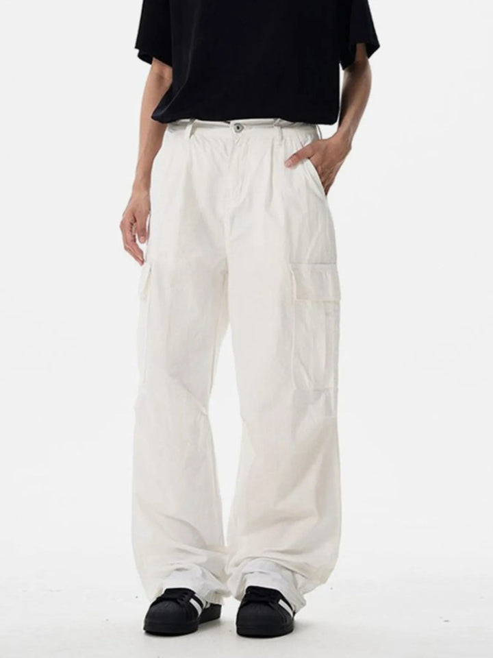 Men's Wide Leg Cargo Pants - Off - white - S - fa5e54dd - cbb9 - 4efb - 97cd - 70b9978861df - Max - Origin - Tatoo Tee