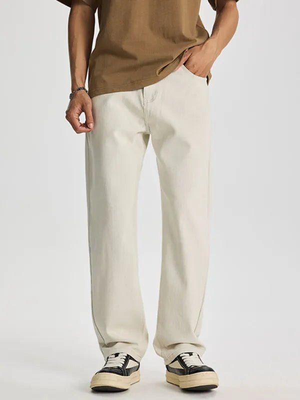 Men's Wide Leg Jeans - Beige - 28 - f68f4893 - be53 - 4aeb - 8504 - 4f1ef94acdf9 - Max - Origin - Tatoo Tee