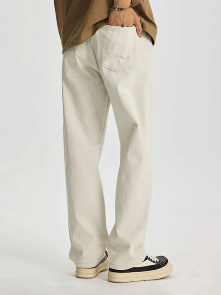 Men's Wide Leg Jeans - Beige - 28 - a6036d31 - 2b26 - 4588 - a068 - e07102966efc - Max - Origin - Tatoo Tee