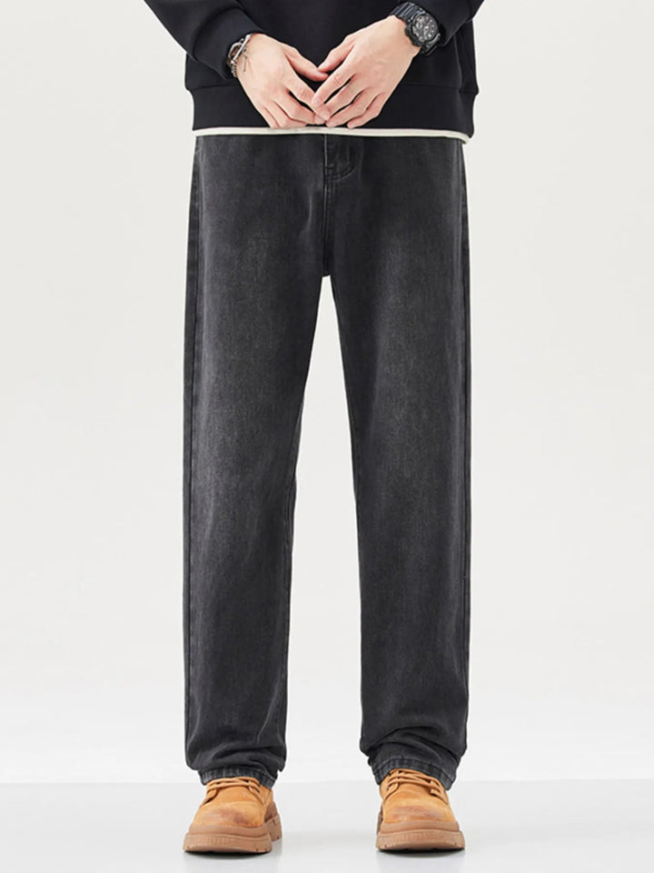 Men's Wide Leg Jeans - Black - 28 - f14f50d40d3e488a8533a1fca42e8e05 - Max - Origin - Tatoo Tee