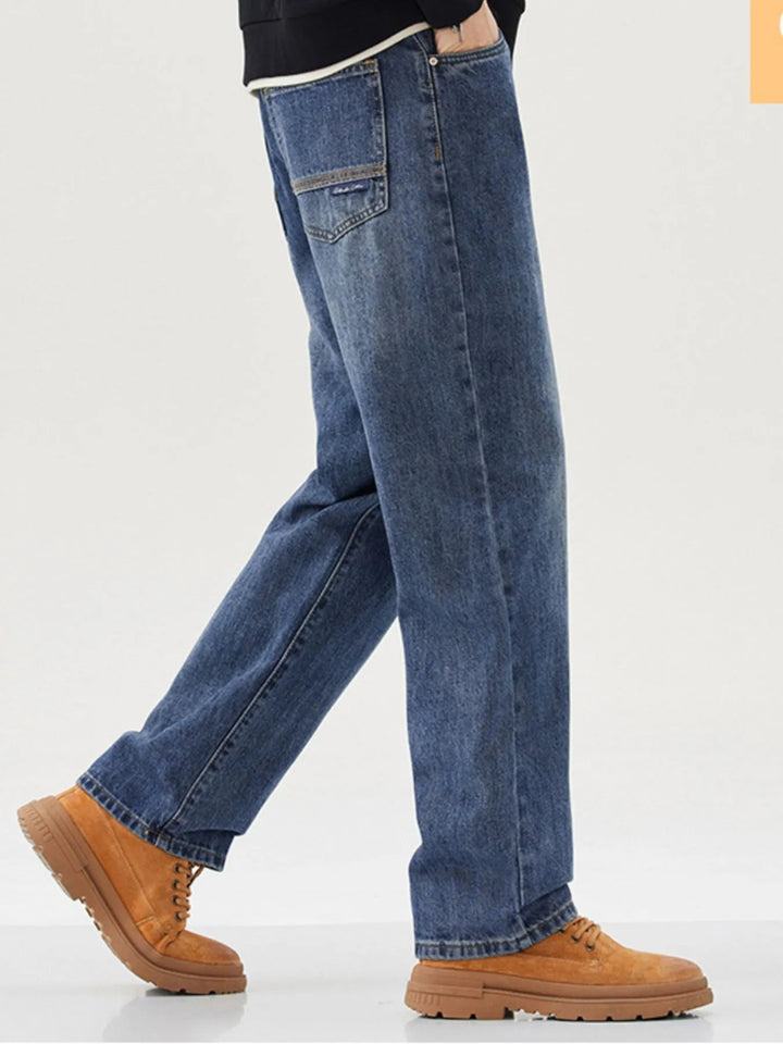 Men's Wide Leg Jeans - Light Blue - 28 - 8b1ddd95 - 9bb7 - 44a2 - aed3 - 894109e6fc01 - Max - Origin - Tatoo Tee