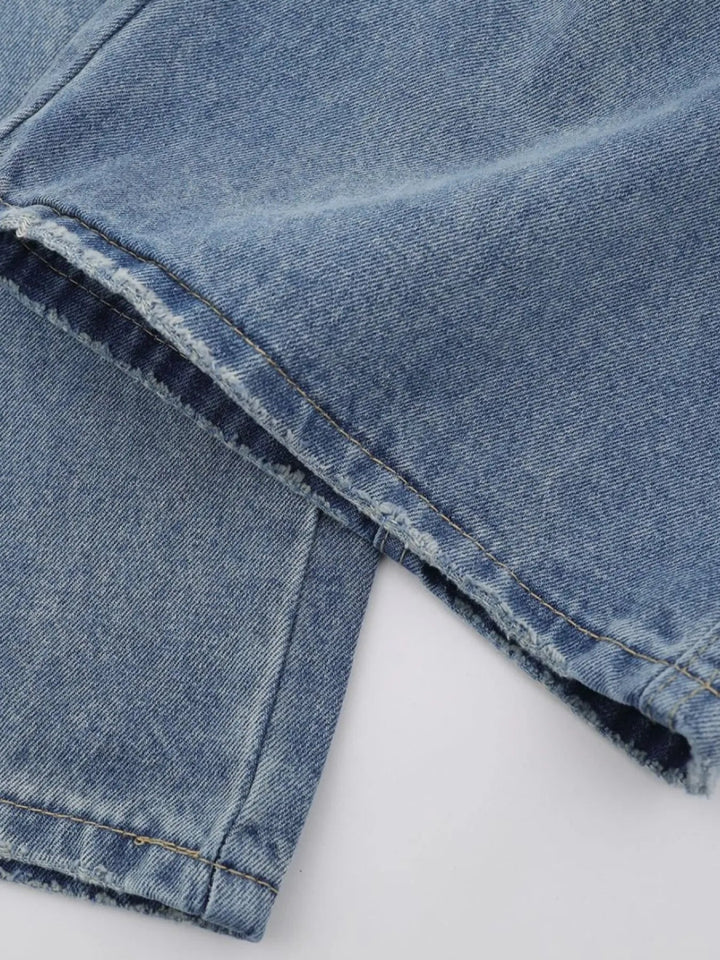 Men's Wide - Leg Vintage Wash Denim Jeans - Blue - S - 18f046bf074842bf96603511a5c03a83 - Max - Origin - Tatoo Tee