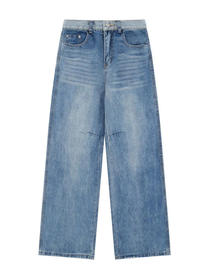 Men's Wide - Leg Vintage Wash Denim Jeans - Blue - S - af8a4ca33cea4f19a559faae22ecd83b - Max - Origin - Tatoo Tee