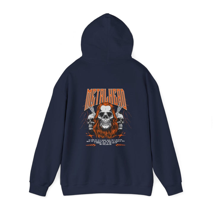 Metalhead Unisex Hooded Sweatshirt - Perfect for Music Lovers & Concert Goers - Navy - S - Metalhead Unisex Hooded Sweatshirt - Perfect for Music Lovers & Concert Goers - Tatoo Tee