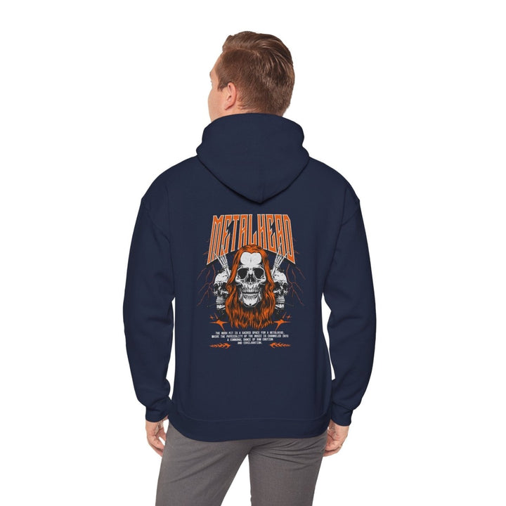 Metalhead Unisex Hooded Sweatshirt - Perfect for Music Lovers & Concert Goers - Navy - S - Metalhead Unisex Hooded Sweatshirt - Perfect for Music Lovers & Concert Goers - Tatoo Tee