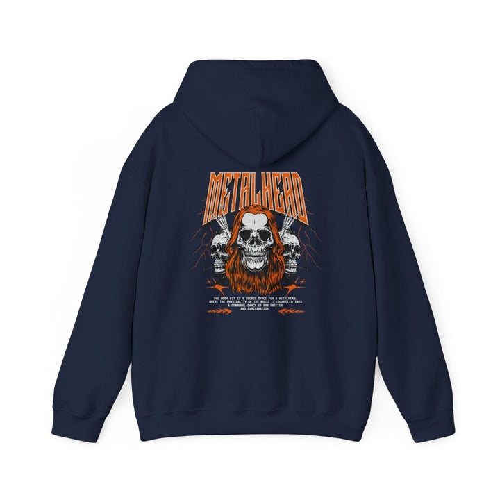 Metalhead Unisex Hooded Sweatshirt - Perfect for Music Lovers & Concert Goers - Navy - S - Metalhead Unisex Hooded Sweatshirt - Perfect for Music Lovers & Concert Goers - Tatoo Tee
