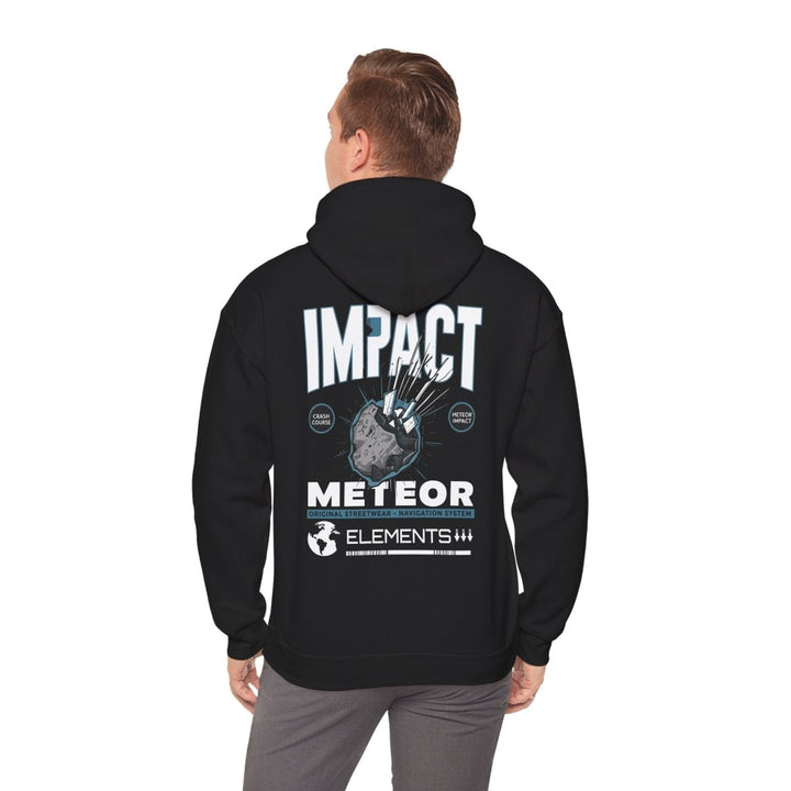 Meteor Impact Graphic Hoodie - Unisex Heavy Blend™ Sweatshirt for Space Lovers - Black - S - Meteor Impact Graphic Hoodie - Unisex Heavy Blend™ Sweatshirt for Space Lovers - Tatoo Tee