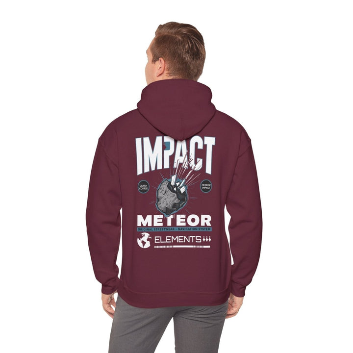 Meteor Impact Graphic Hoodie - Unisex Heavy Blend™ Sweatshirt for Space Lovers - Maroon - S - Meteor Impact Graphic Hoodie - Unisex Heavy Blend™ Sweatshirt for Space Lovers - Tatoo Tee