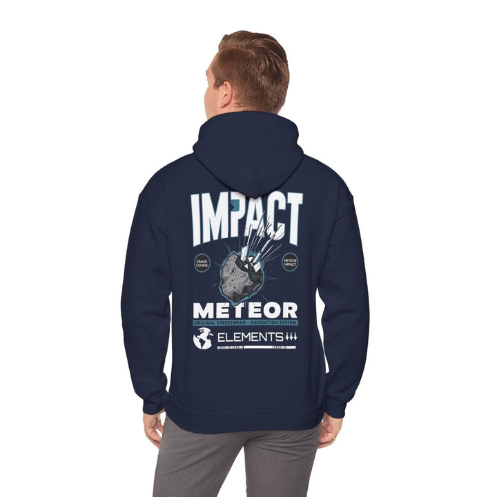 Meteor Impact Graphic Hoodie - Unisex Heavy Blend™ Sweatshirt for Space Lovers - Navy - S - Meteor Impact Graphic Hoodie - Unisex Heavy Blend™ Sweatshirt for Space Lovers - Tatoo Tee