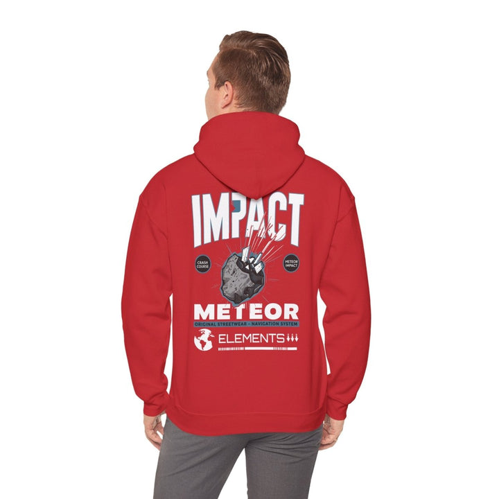 Meteor Impact Graphic Hoodie - Unisex Heavy Blend™ Sweatshirt for Space Lovers - Red - S - Meteor Impact Graphic Hoodie - Unisex Heavy Blend™ Sweatshirt for Space Lovers - Tatoo Tee