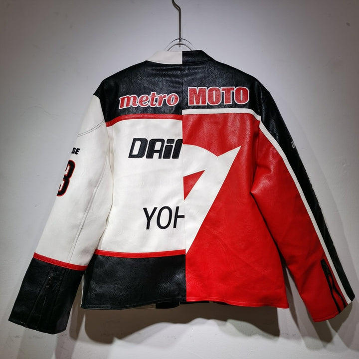 Metro Moto Y's Leather Vintage Racing Jacket - XS - Metro Moto Y's Leather Vintage Racing Jacket - Tatoo Tee