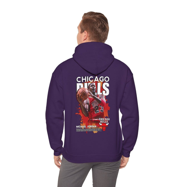 Michael Jordan Chicago Bulls Hoodie - Retro Sports Sweatshirt for Basketball Fans - Purple - S - Michael Jordan Chicago Bulls Hoodie - Retro Sports Sweatshirt for Basketball Fans - Tatoo Tee