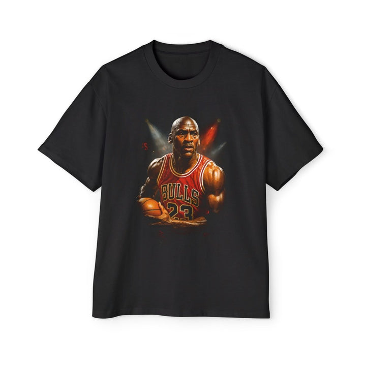 Michael Jordan Tribute Men's Heavy Oversized Tee - Retro Sports Graphic, Basketball Fan Shirt - S - Black - Michael Jordan Tribute Men's Heavy Oversized Tee - Retro Sports Graphic, Basketball Fan Shirt - Tatoo Tee