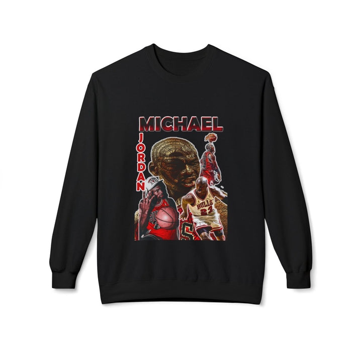 Michael Jordan Vintage Fleece Sweatshirt, Basketball Apparel, Unisex Crewneck - Black - S - Michael Jordan Vintage Fleece Sweatshirt, Basketball Apparel, Unisex Crewneck - Tatoo Tee