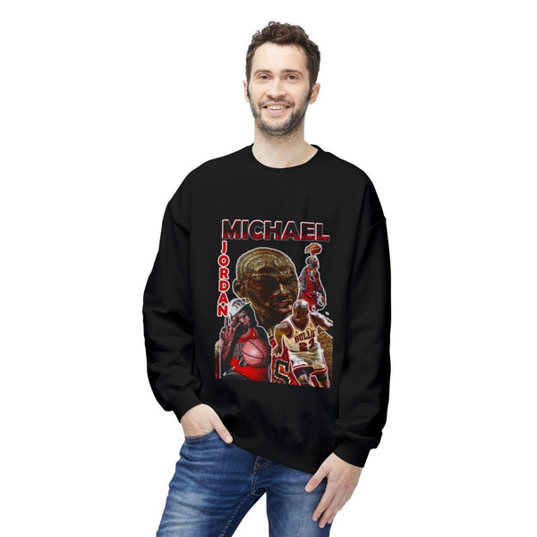 Michael Jordan Vintage Fleece Sweatshirt, Basketball Apparel, Unisex Crewneck - Black - S - Michael Jordan Vintage Fleece Sweatshirt, Basketball Apparel, Unisex Crewneck - Tatoo Tee