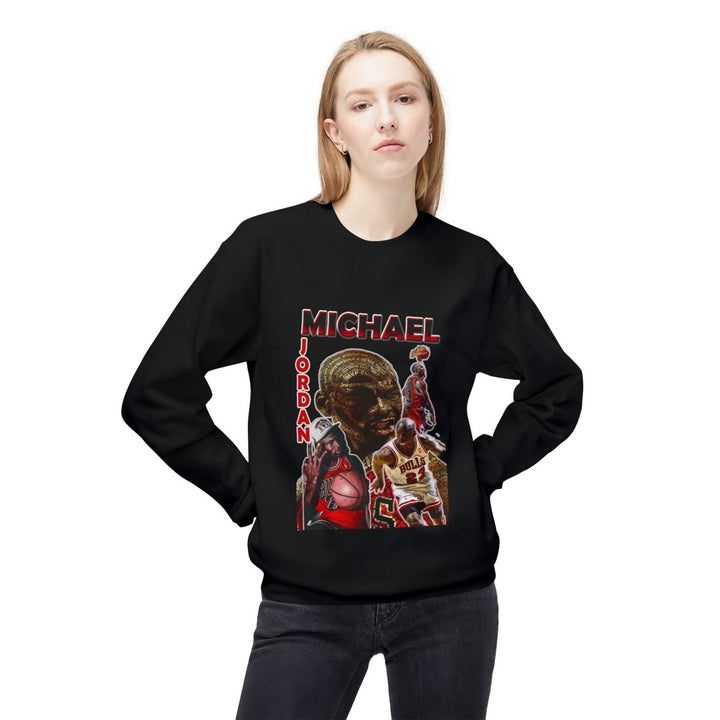 Michael Jordan Vintage Fleece Sweatshirt, Basketball Apparel, Unisex Crewneck - Black - S - Michael Jordan Vintage Fleece Sweatshirt, Basketball Apparel, Unisex Crewneck - Tatoo Tee