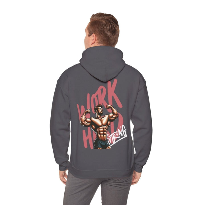 Motivational Fitness Hoodie - 'Work Hard, Stay Strong' Graphic Sweatshirt for Gym Lovers - Charcoal - S - Motivational Fitness Hoodie - 'Work Hard, Stay Strong' Graphic Sweatshirt for Gym Lovers - Tatoo Tee