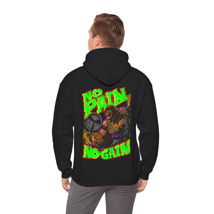 Motivational No Pain No Gain Hoodie for Fitness Enthusiasts - Black - S - Motivational No Pain No Gain Hoodie for Fitness Enthusiasts - Tatoo Tee