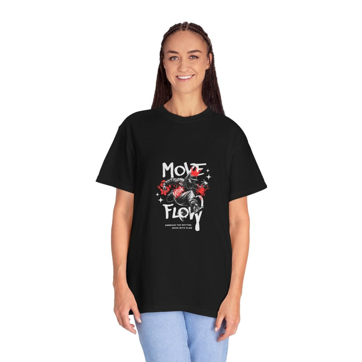 Move & Flow Unisex Garment - Dyed T-Shirt | Motivational Graphic Tee - Navy - S - Move & Flow Unisex Garment - Dyed T-Shirt | Motivational Graphic Tee - Tatoo Tee