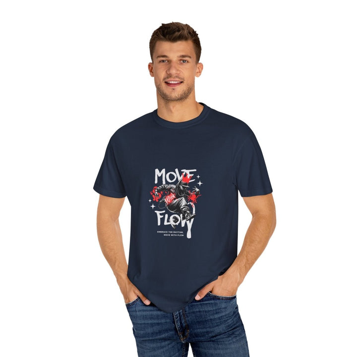 Move & Flow Unisex Garment - Dyed T-Shirt | Motivational Graphic Tee - Navy - S - Move & Flow Unisex Garment - Dyed T-Shirt | Motivational Graphic Tee - Tatoo Tee