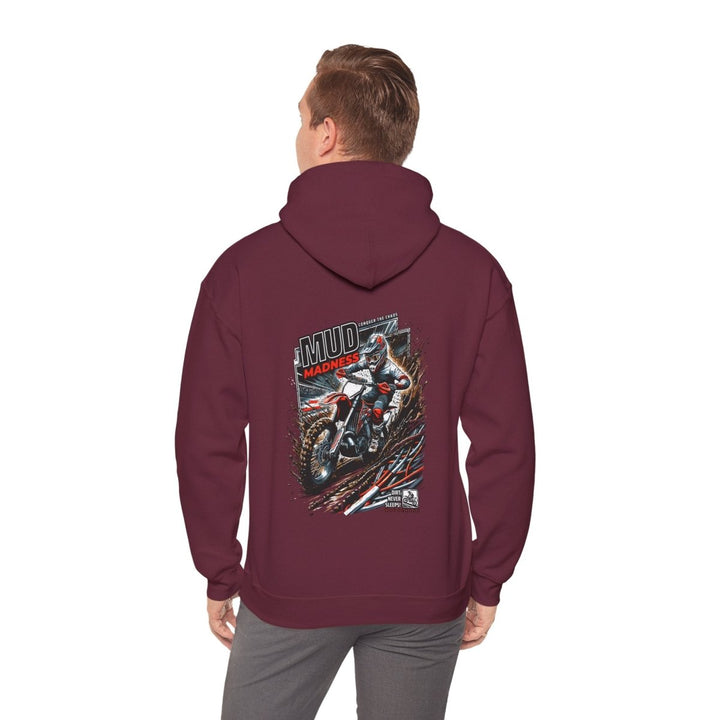 Mud Madness Unisex Hoodie - Perfect for Off - Road Enthusiasts - Maroon - S - Mud Madness Unisex Hoodie - Perfect for Off - Road Enthusiasts - Tatoo Tee