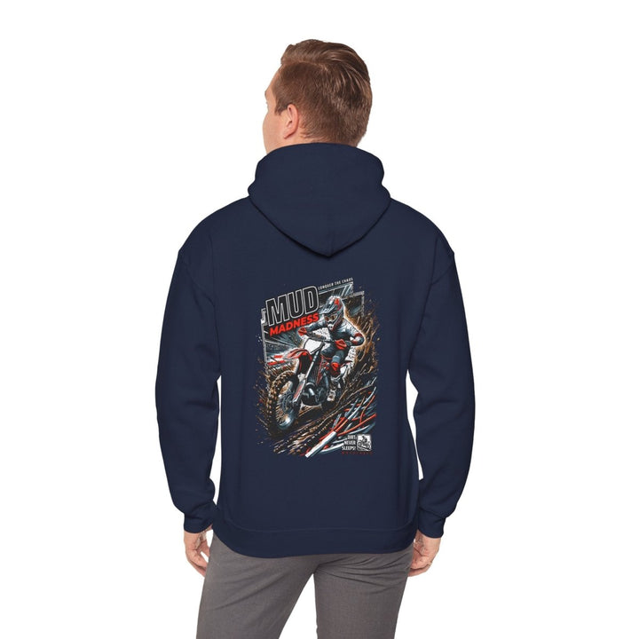 Mud Madness Unisex Hoodie - Perfect for Off - Road Enthusiasts - Navy - S - Mud Madness Unisex Hoodie - Perfect for Off - Road Enthusiasts - Tatoo Tee