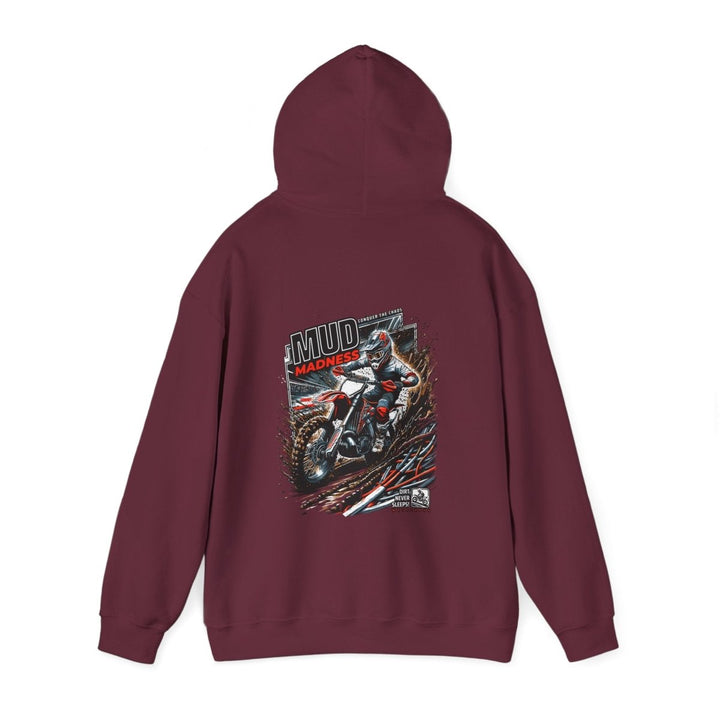 Mud Madness Unisex Hoodie - Perfect for Off - Road Enthusiasts - Red - S - Mud Madness Unisex Hoodie - Perfect for Off - Road Enthusiasts - Tatoo Tee