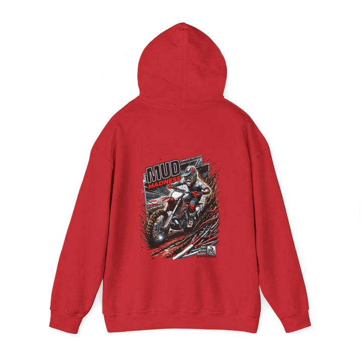 Mud Madness Unisex Hoodie - Perfect for Off - Road Enthusiasts - Red - S - Mud Madness Unisex Hoodie - Perfect for Off - Road Enthusiasts - Tatoo Tee