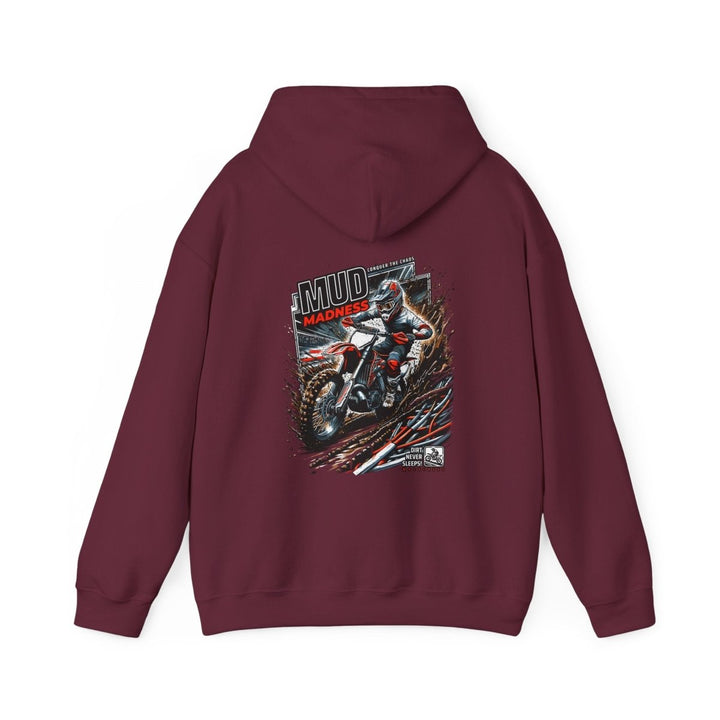 Mud Madness Unisex Hoodie - Perfect for Off - Road Enthusiasts - Red - S - Mud Madness Unisex Hoodie - Perfect for Off - Road Enthusiasts - Tatoo Tee