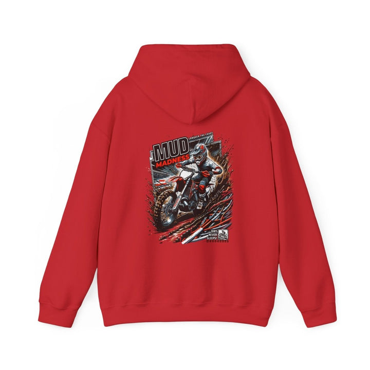Mud Madness Unisex Hoodie - Perfect for Off - Road Enthusiasts - Red - S - Mud Madness Unisex Hoodie - Perfect for Off - Road Enthusiasts - Tatoo Tee