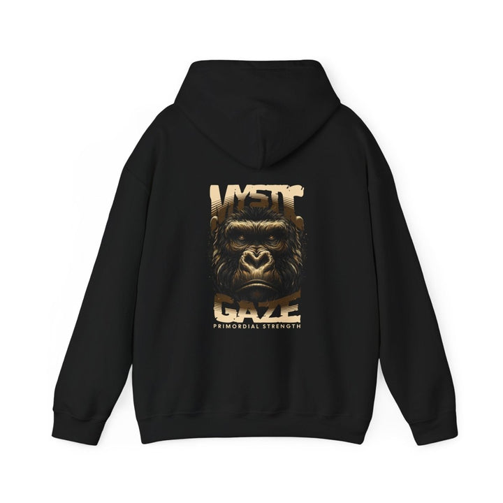 Mystic Gaze Gorilla Hoodie - Unisex Heavy Blend™ Sweatshirt for Strength and Inspiration - Black - S - Mystic Gaze Gorilla Hoodie - Unisex Heavy Blend™ Sweatshirt for Strength and Inspiration - Tatoo Tee
