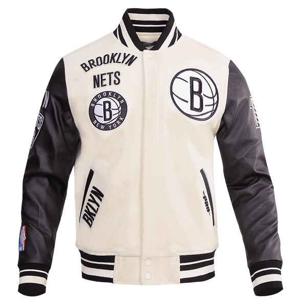 NBA BROOKLYN NETS RETRO CLASSIC RIB WOOL VARSITY JACKET