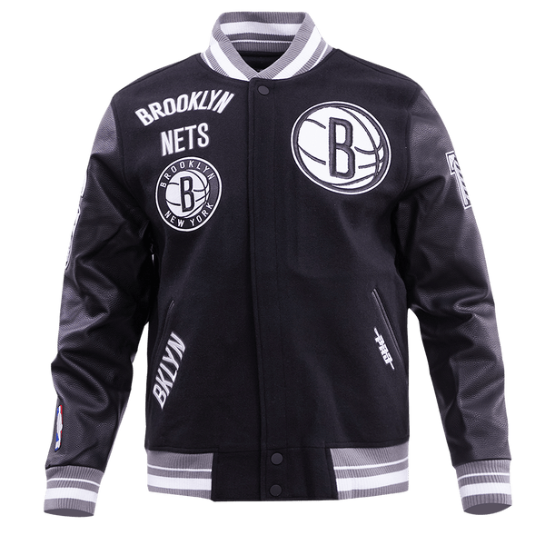 NBA BROOKLYN NETS RETRO CLASSIC RIB WOOL VARSITY JACKET
