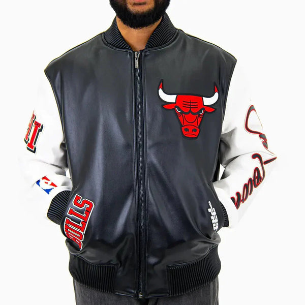 NBA Chicago Bulls City Signatures Leather Varsity Jacket