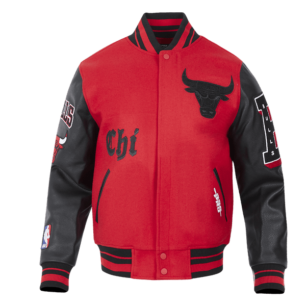 NBA CHICAGO BULLS OLD ENGLISH RIB WOOL VARSITY JACKET