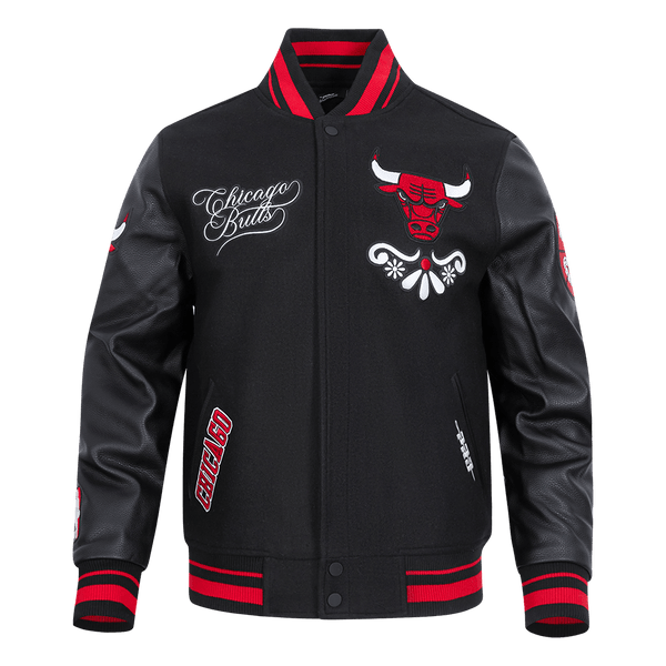 NBA CHICAGO BULLS SUGAR SKULL RIB WOOL VARSITY JACKET