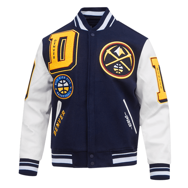 NBA DENVER NUGGETS MASHUP RIB WOOL VARSITY JACKET