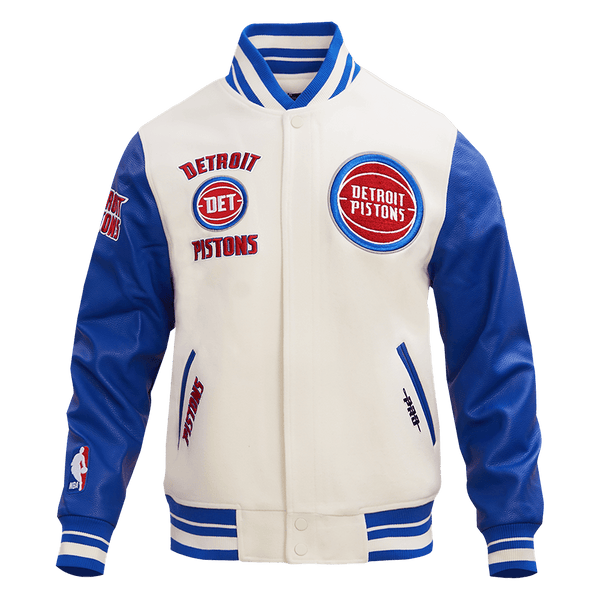 NBA DETROIT PISTONS RETRO CLASSIC RIB WOOL VARSITY JACKET