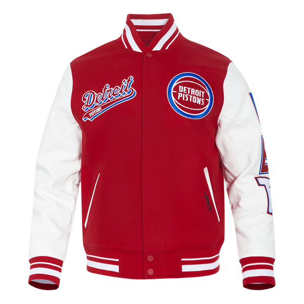 NBA DETROIT PISTONS SCRIPT TAIL MEN'S RIB WOOL VARSITY (RED/WHITE)
