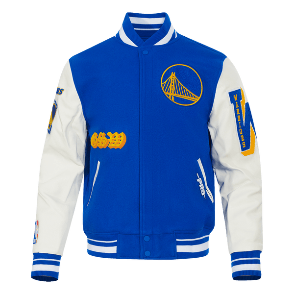 NBA GOLDEN STATE WARRIORS OLD ENGLISH WOOL VARSITY JACKET