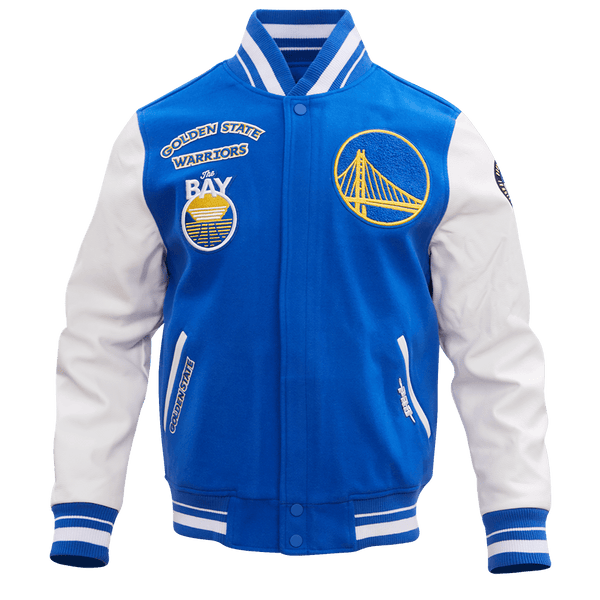NBA GOLDEN STATE WARRIORS RETRO CLASSIC RIB WOOL VARSITY JACKET