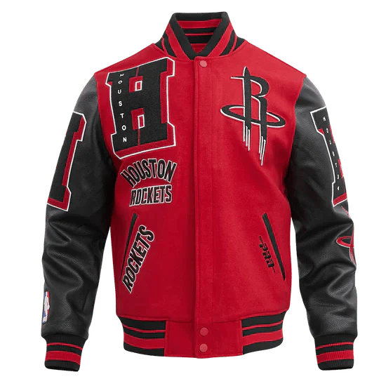 NBA Houston Rockets Mashup Men's Rib Wool Varsity Jacket