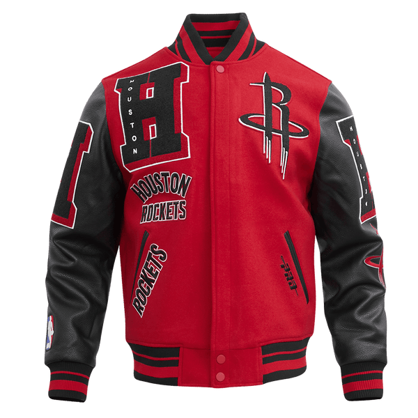 NBA HOUSTON ROCKETS MASHUP RIB WOOL VARSITY JACKET